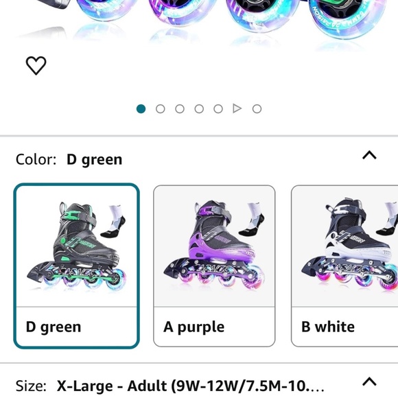 Adjustable Inline Skates with Full Light Up Wheels, Outdoor Skates size 7 to 10. - Picture 4 of 6